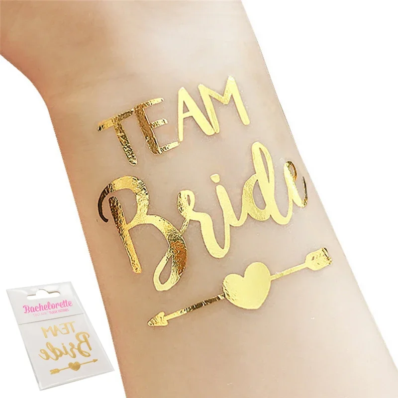 10pcs/set Hen Party Temporary Tattoo Team Bride Stickers Wedding Waterproof Bachelorette Decoration Marriage Bride Supplies