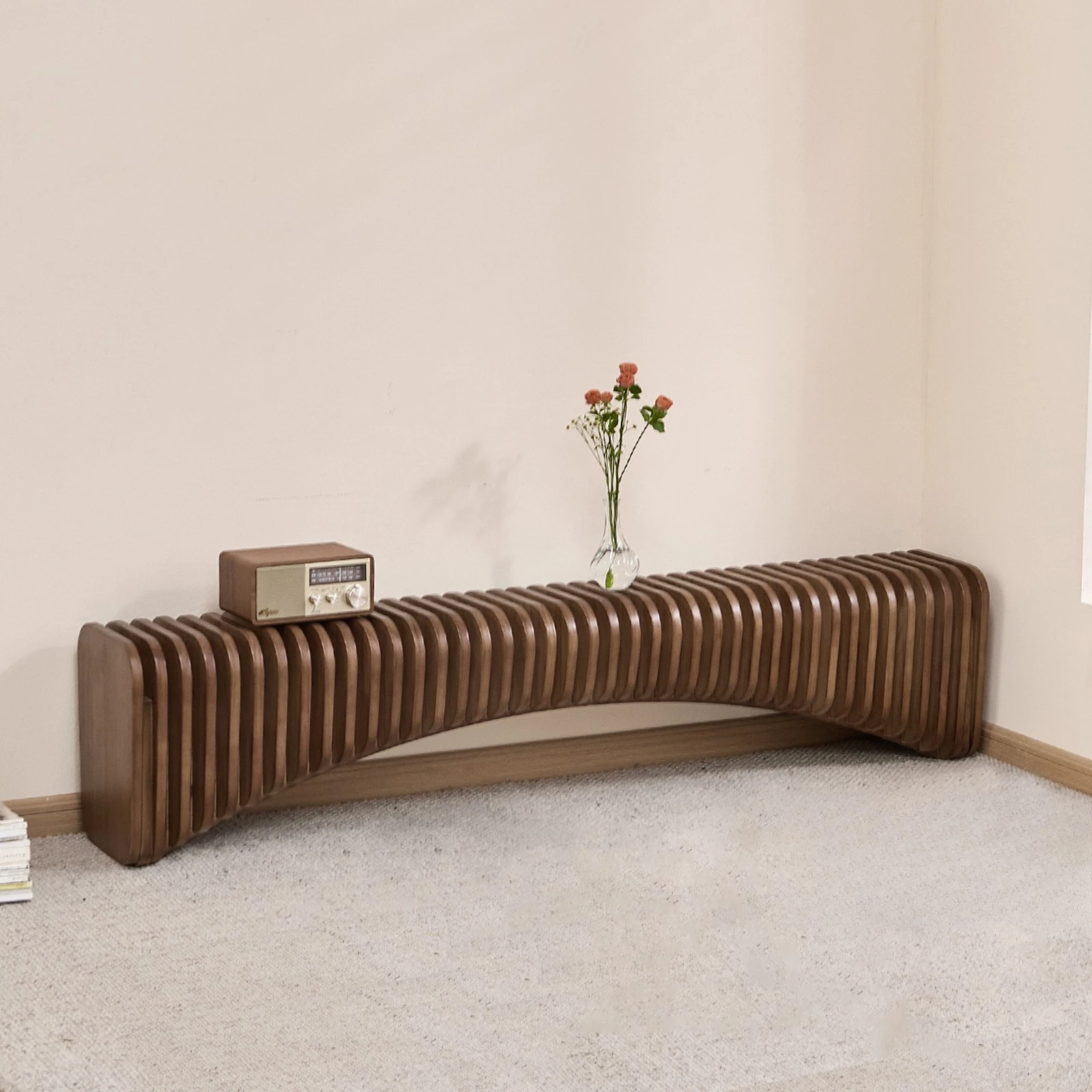 Nordic solid wood organ bench TV cabinet Art B & B creative hotel bed tail retro shoe change long bed tail