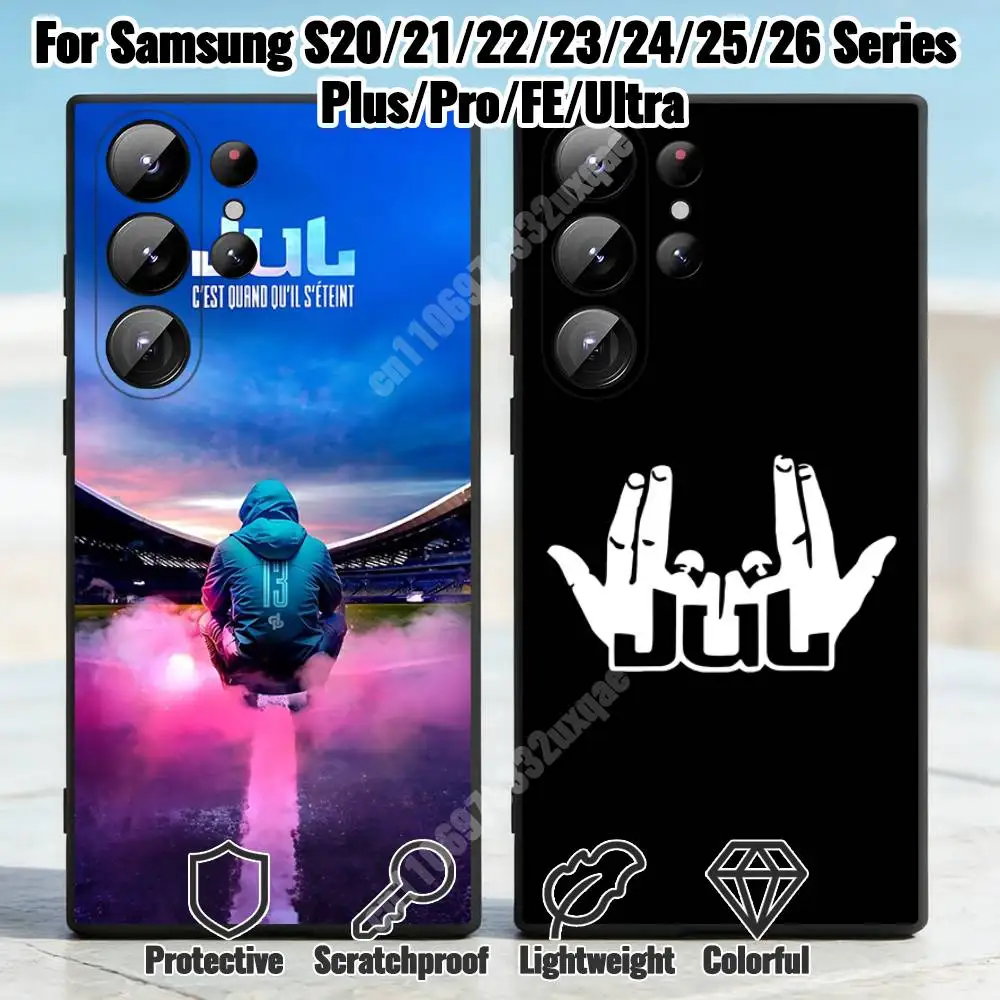 Funda de silicona a prueba de golpes para teléfono Samsung Galaxy S30 26 25 S24 23 22 S21 20 Ultra Plus FE Lite con diseño del rapero J-JUL Oubliez-moi