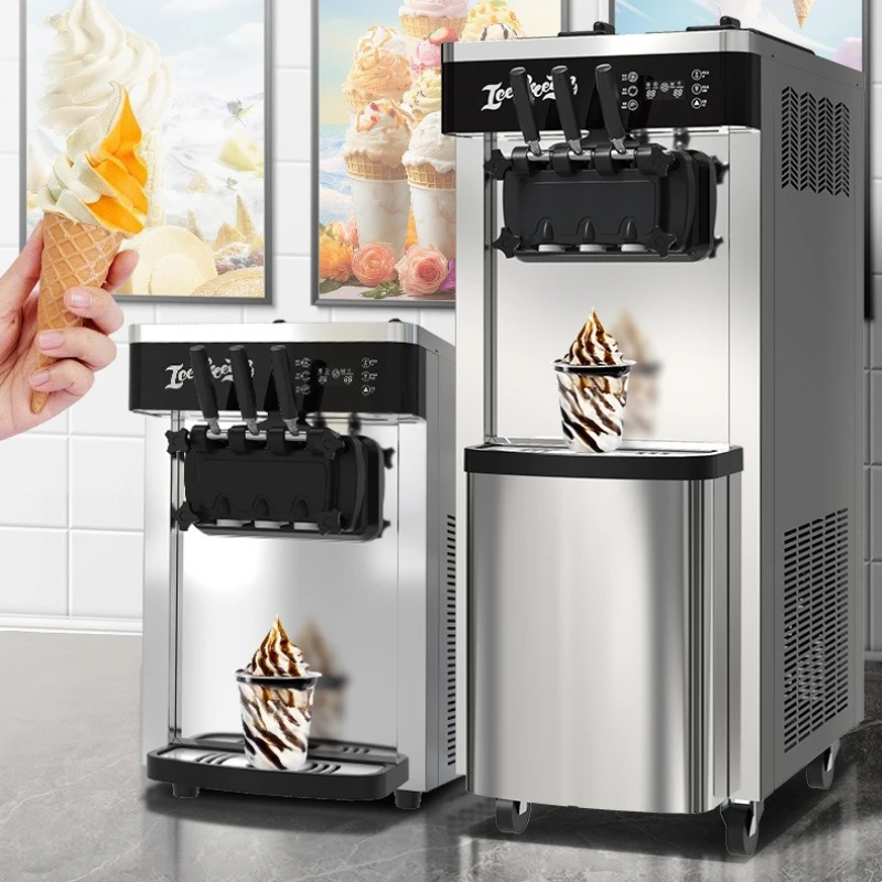 Portable Stand-mounted Ice Maker Cream Cone Silent Fully Automatic Ice Maker Operation Commercial Furniture Eismaschine ZYZBJ60