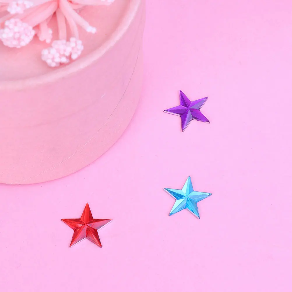 

400 Pcs Acrylic Stickers Bright Color Pentagram Butterfly Heart Gem Kids Craft Decoration No Glue DIY Project Laptop Car Mobile