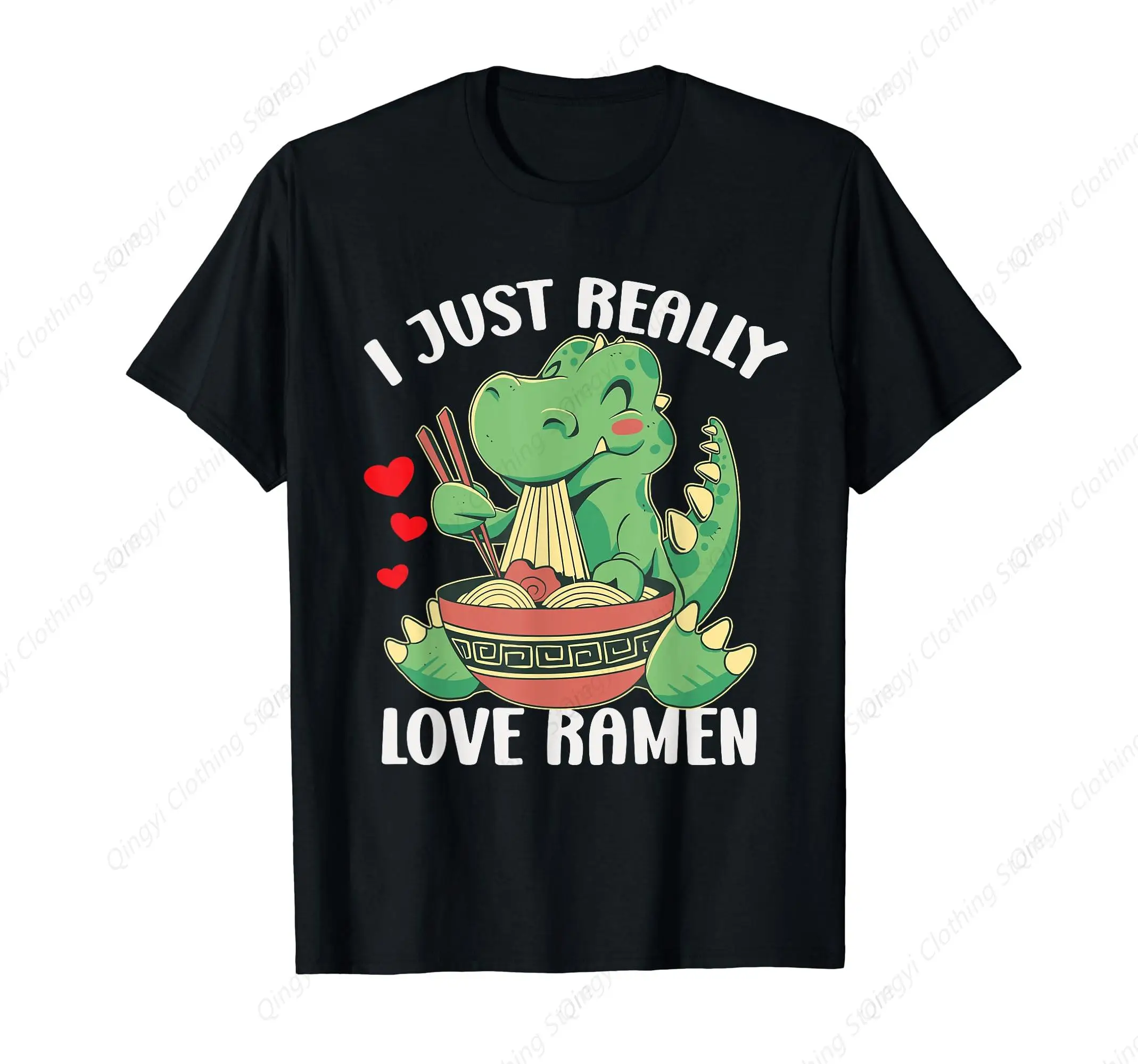 

Funny T Rex Ramen Kawaii Anime Japanese Noodle Soup T-Shirt