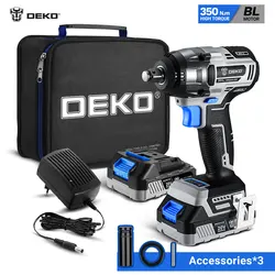 【World Premiere】DEKO 20V MAX Cordless Brushless Wrench 350N.m High Torque Electric Impact Wrench Power Tools (DKBW20XL01)