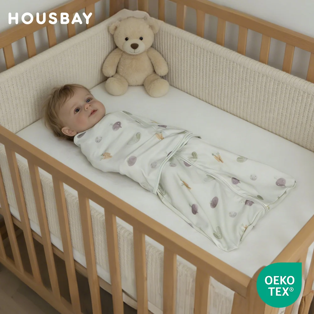 

Newborn Baby Sleeping Bag Summer Thin Single Layer Comfort Sleeveless Baby Sleepsack With Removable Swaddle Wrap Cartoon Printed