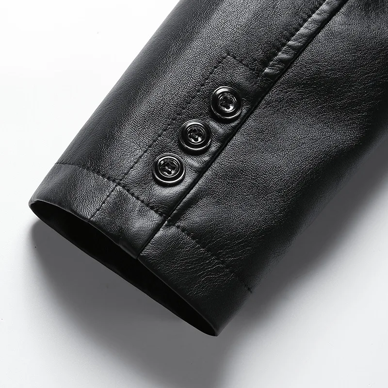 2025 New Trendy Men's Faux Leather Motorcycle Jacket Casual lapel Collar Outdoor Cycling Quality Cross-border Product coat