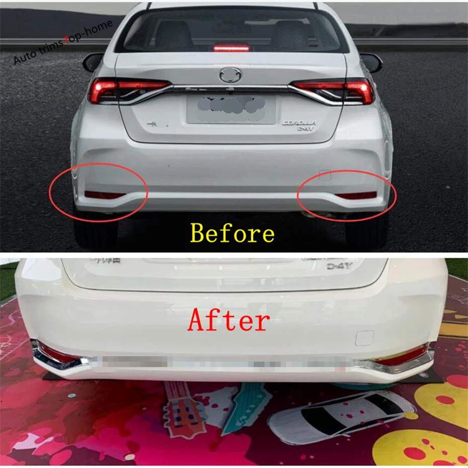 Tail Trunk Rear Bumper Fog Lights Lamps Decor Frame Cover Trim For Toyota Corolla E210 2019 - 2025 ABS Chrome Car Accessories