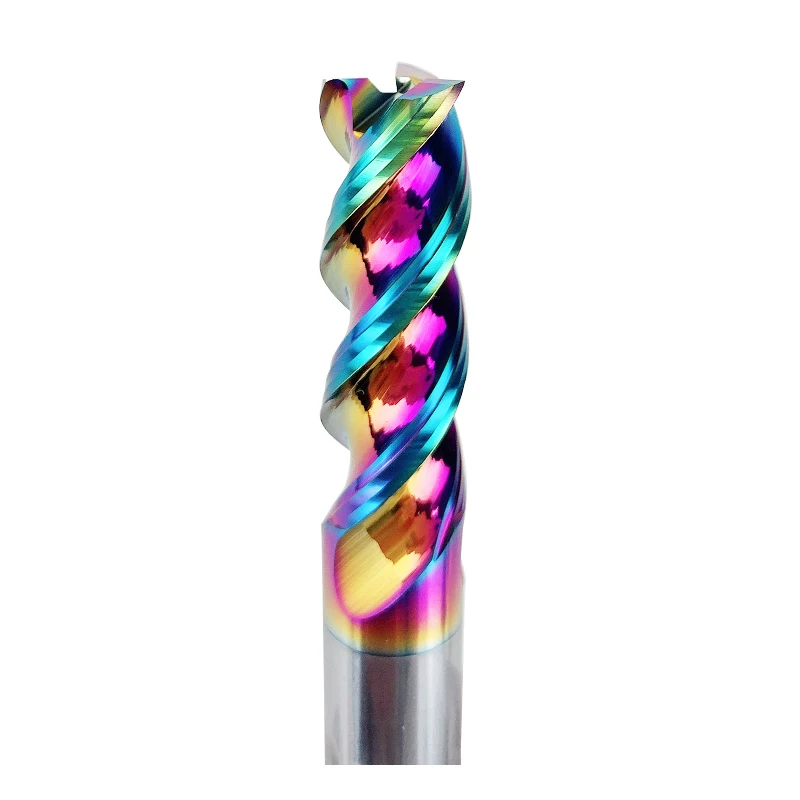 JIMMY HRC55 Tungsten Steel 3 Flute Milling Cutter Carbide End Mill CNC Colorful Coating Face Mill Cutter Milling Tools