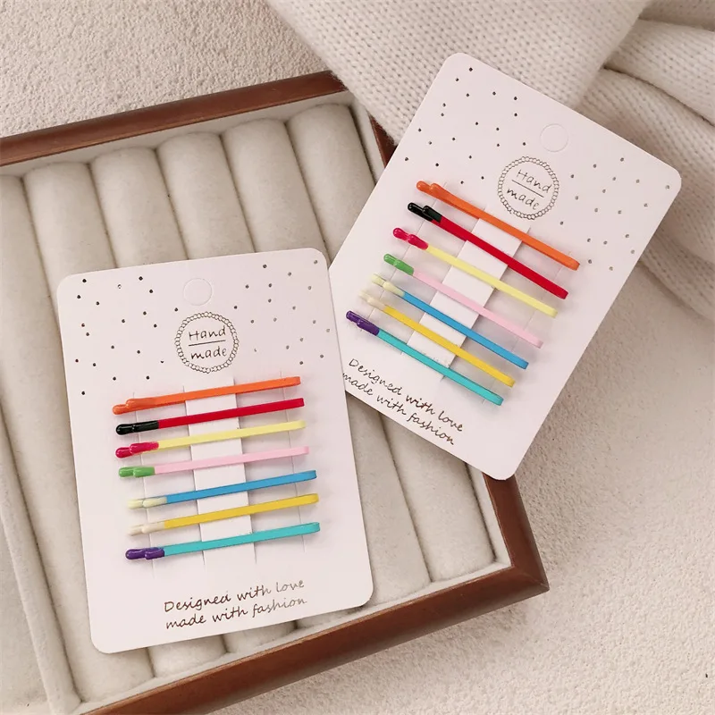 Korean Simple Girl Color One Word Hairpin Side Bangs Edge Hairpin Versatile Broken Hair Clip Headdress
