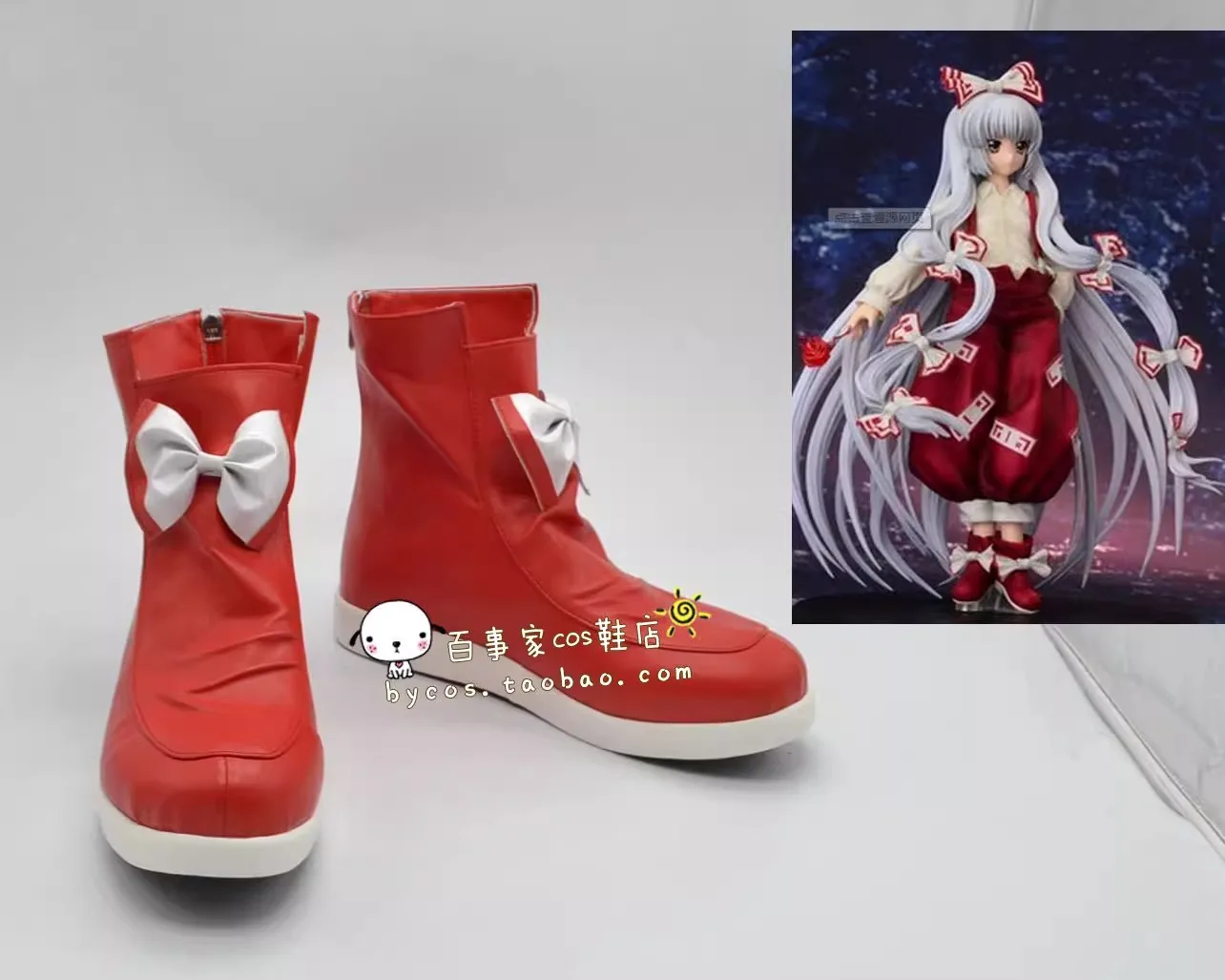 

Проект Touhou ‌ Fujiwara no Mokou Косплей Костюм Обувь Красные сапоги ручной работы из искусственной кожи Обувь