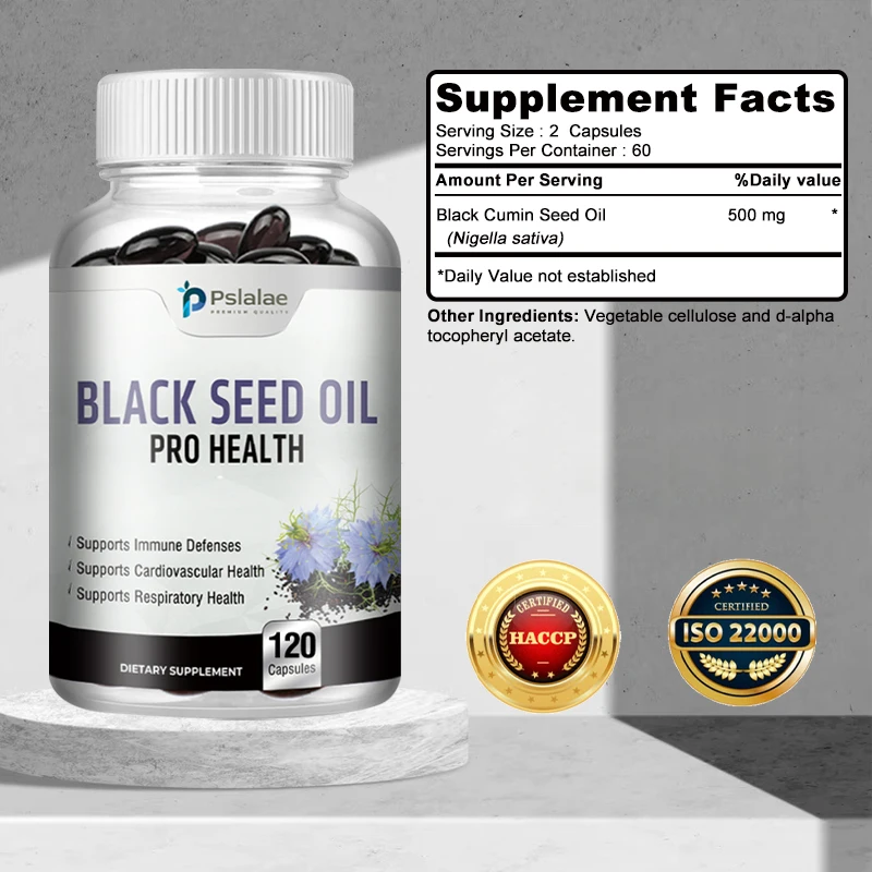 Black Seed Oil Capsules - Supports Immune Defense, Cardiovascular Health, and Promotes Respiratory Health