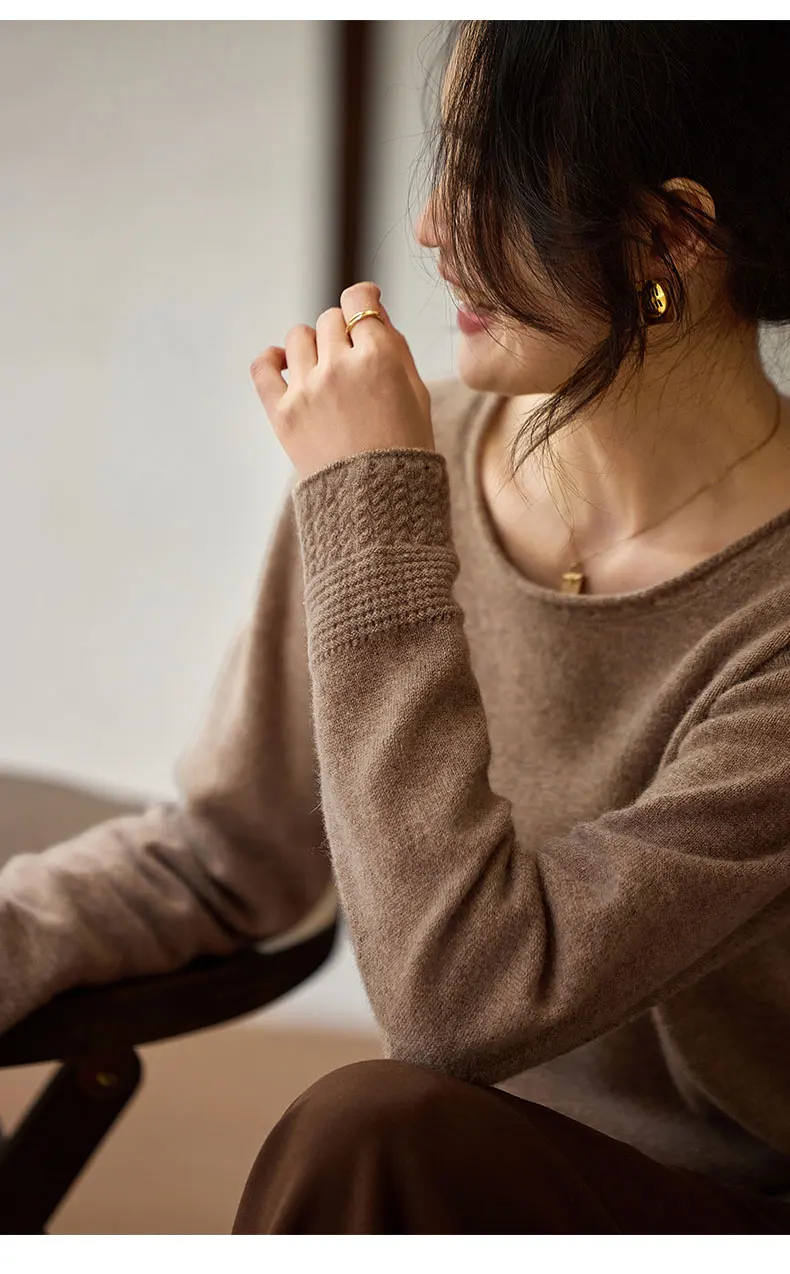 

Женский свитер из 100% норкового кашемира, пуловер с v-образным вырезом для зимнего тепло, мягкий вязаный базовый свитер, повседневный базовый топ больших размеров