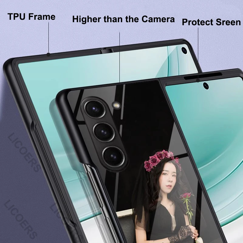 Spersonalizowane etui z własnym zdjęciem do Samsung Galaxy Z Fold 8 Ultra 8 7 6 5 4 3 2 – Pokrowiec z własnym obrazem, akrylowy tył, miękki bumper, personalizowana obudowa. — zdjęcie produktu 5
