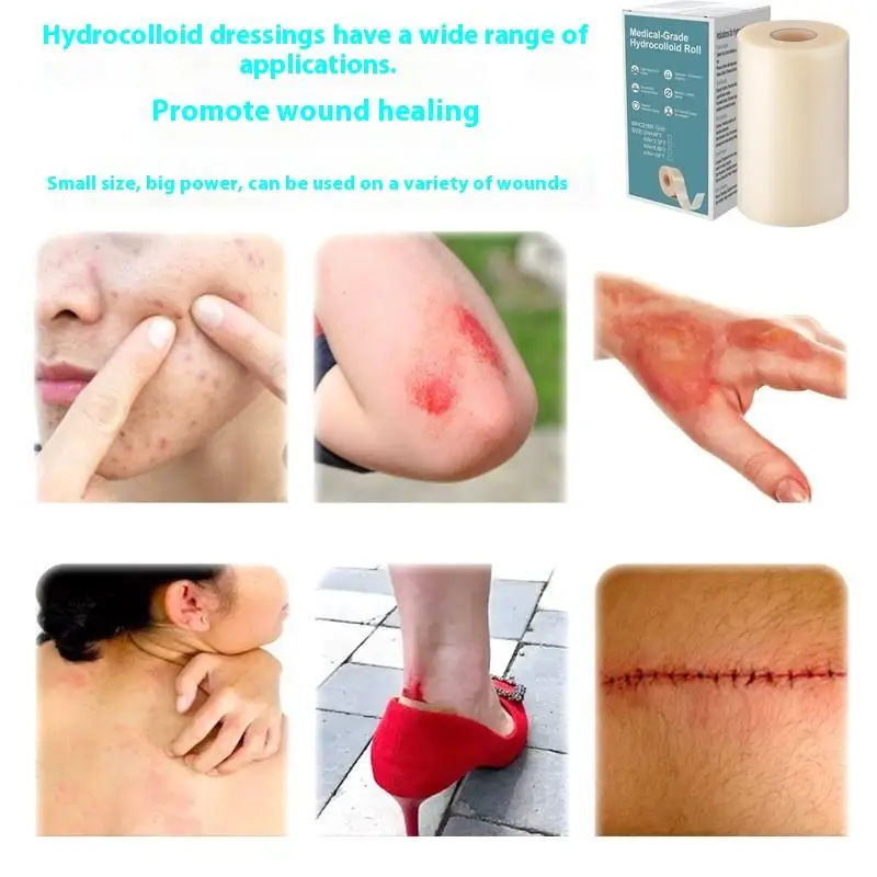 لفة الغروانية المائية 1 لفة ضمادات تصحيح الغروانية المائية مع ضمادات قرحة السرير ذاتية اللصق للعناية بالجروح ماصة للغاية للحروق #4