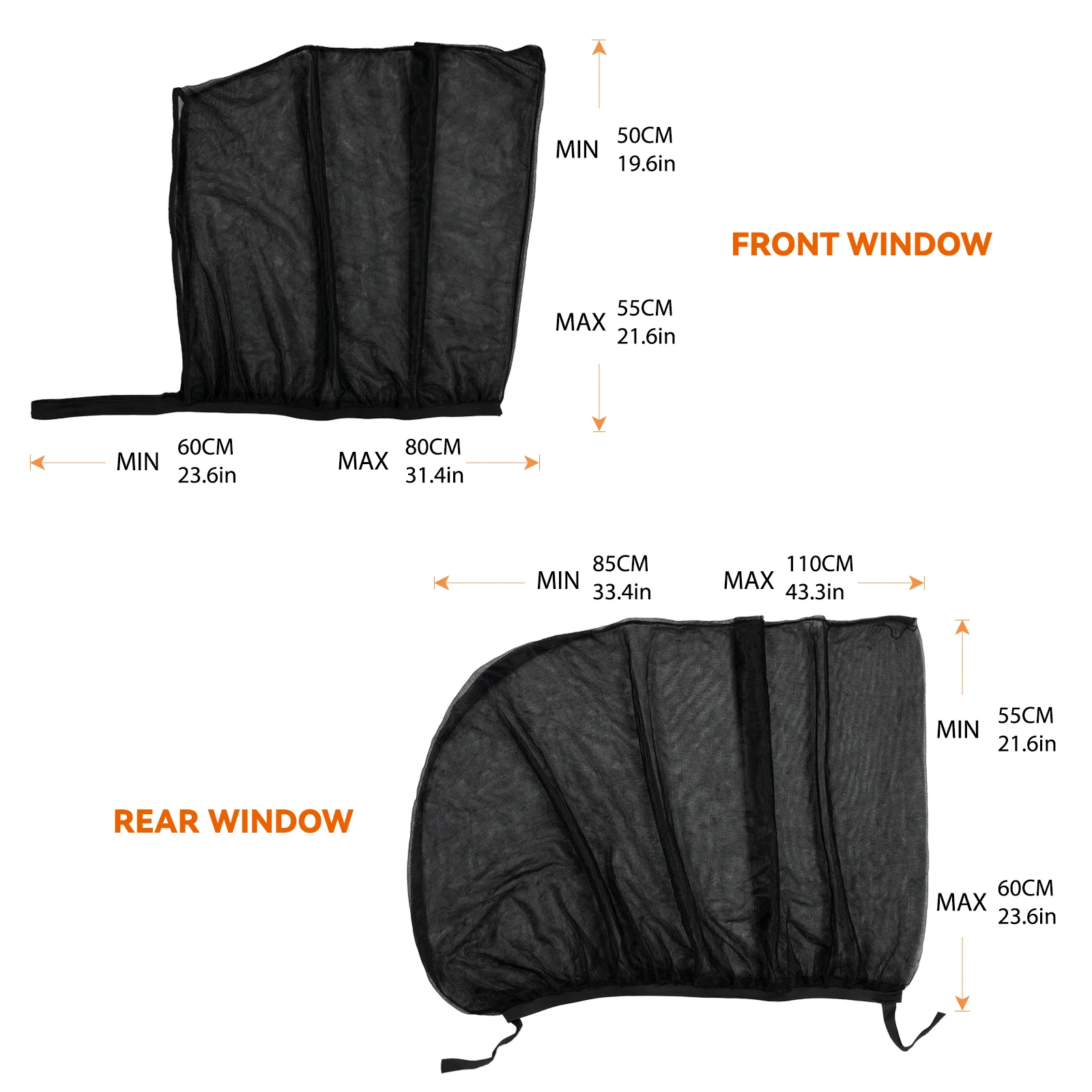 4pcs Car Sun Shade Styling Accessories UV Protect Curtain Front Rear Side Window Sunshade Mesh Sun Visor Protection Window Films