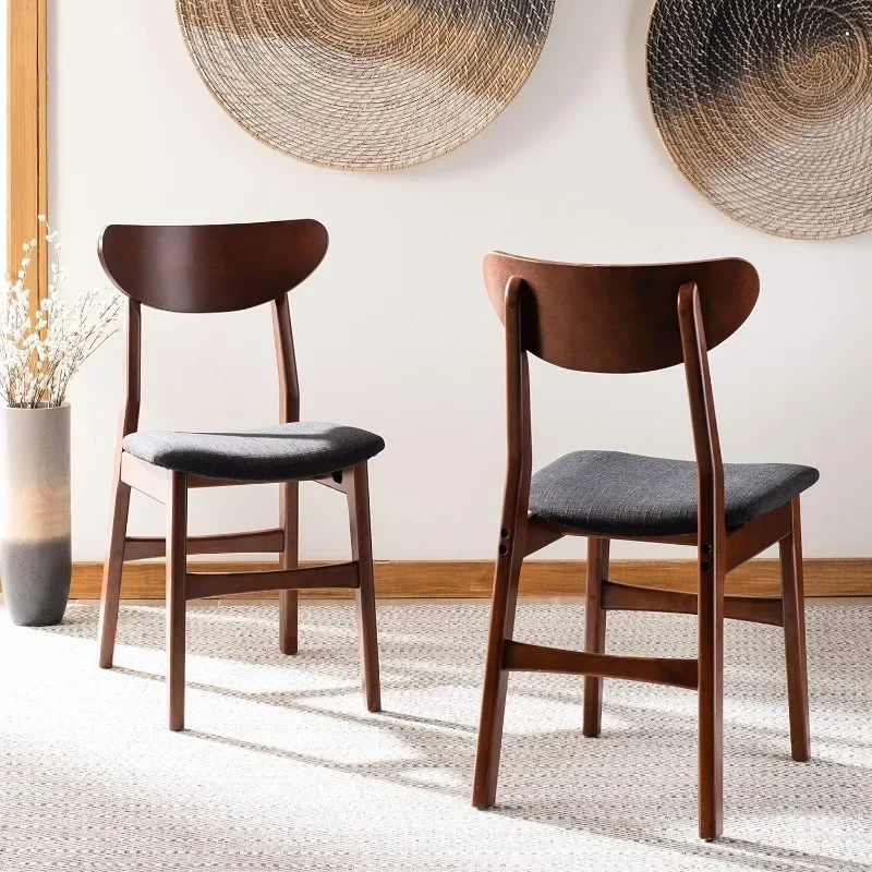 

Home Lucca Retro Walnut and Black Cushion Dining Chair, Set of 2