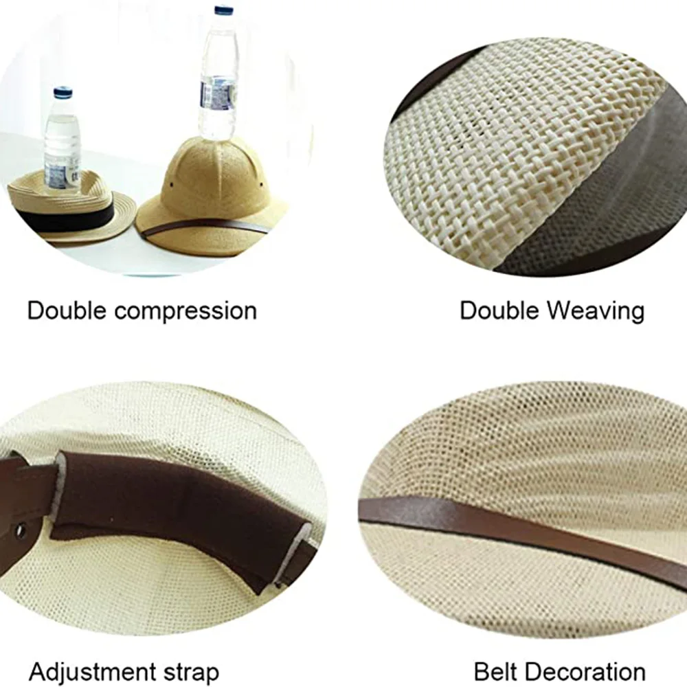 Parent-child Summer Straw Helmet Pith Sun Hats For Child Boy Girl Vietnam War Army Hat Dome Hat Safari Jungle Miners British Cap