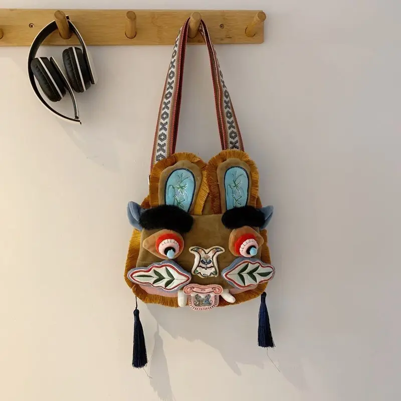 Tiger Head Bag Doll Bag Crossbody Bag Hand Carry Tiger Head Guangxi Intangible Cultural Heritage New Chinese Style
