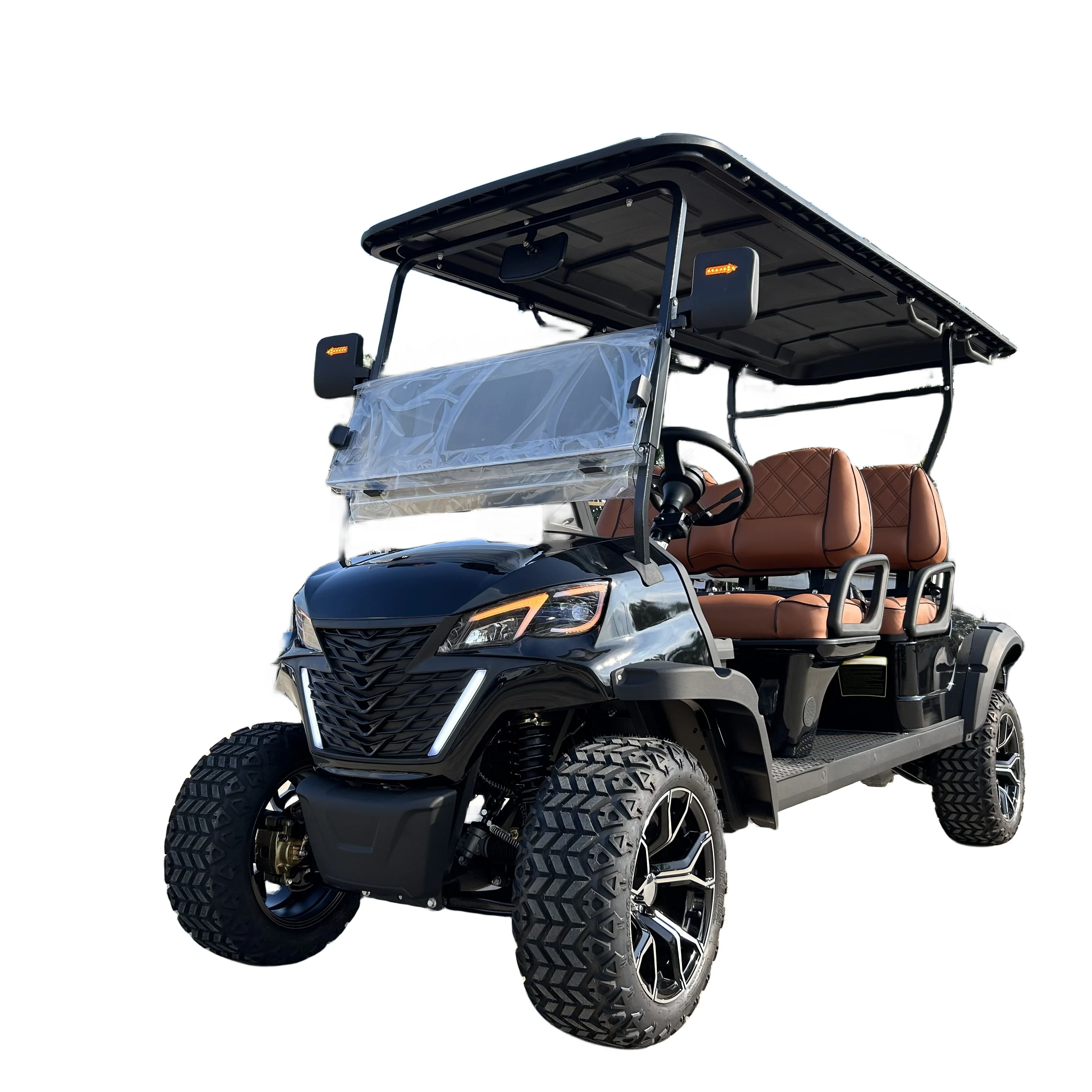 Electric Golf Cart with Club Tour Bus off-Road Independent Suspension Half-Slope Self-Parking 2-8 Person Lithium Battery Version