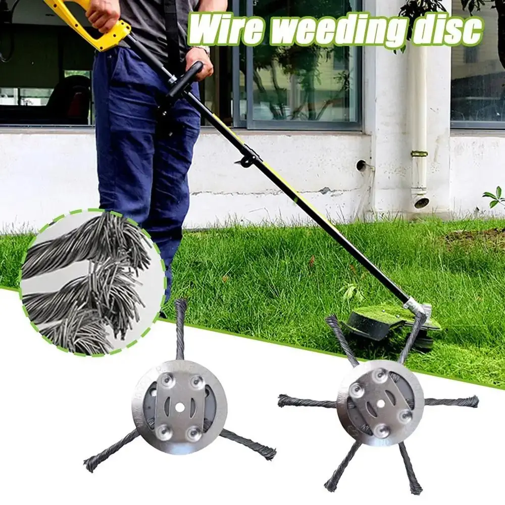 

1Pcs New Steel Wire Wheel Lawn Mower Head Removal Moss Rust 6 inch Weed Brush Head Universal Brush Disc Grass Trimmer Head