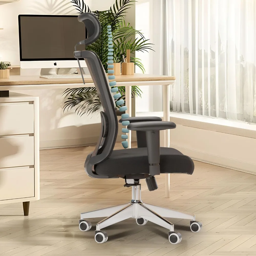 

Mesh Office Chair, Ergonomic with Lumbar Support, Black, Modern Style, Mesh Back, 90-135 Tilt Lock, 300lbs Max Weight,