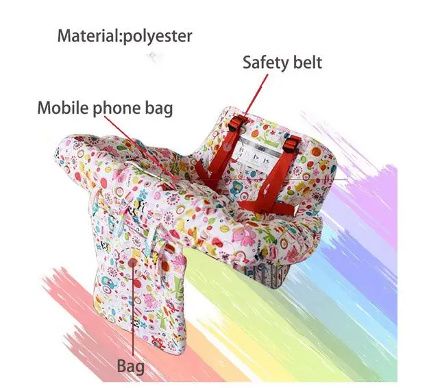 New Baby Supermarket Print Shopping Cart Cushion Dining Chair Cushion Protection Safe Travel Portable Mat