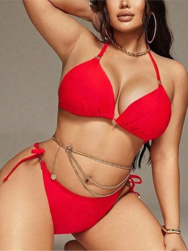 L-4XL Plus Size High Waist Bikini Women's Push Up Big Large Size Swimsuit 2026 Summer Mujer Tummy Control Swimwear Bikini Sets