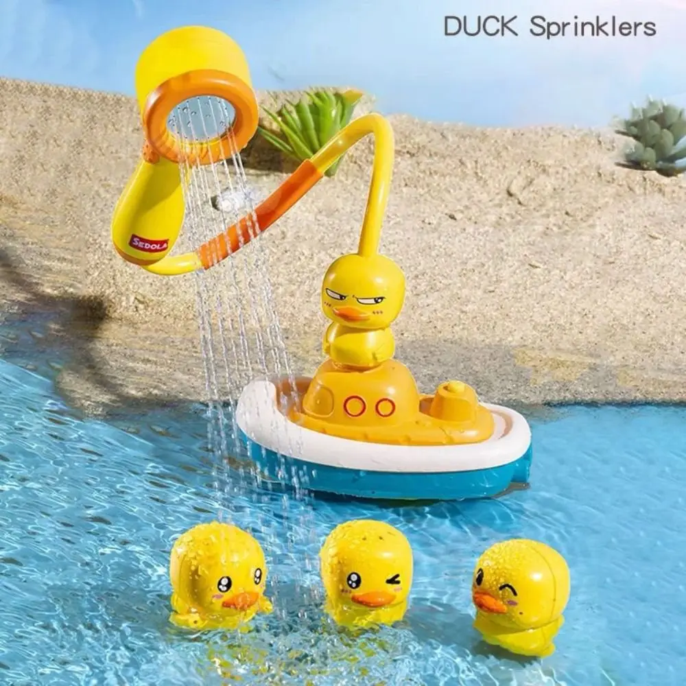 Divertente e carino set per baby shower acqua nebulizzata piccolo anatra gialla vasca da bagno giocattolo gioco d'acqua giochi d'acqua da bagno bagno