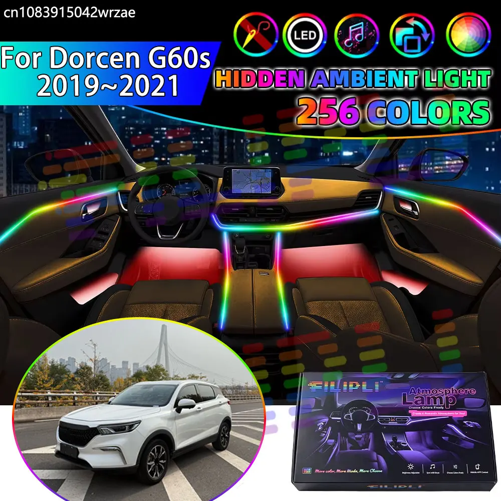 For Dorcen G60s 2019 2020 2021 Elaris Leo RGB Car Interior Ambient Lights Strips Breathing Lighting Kit App Control LED strips
