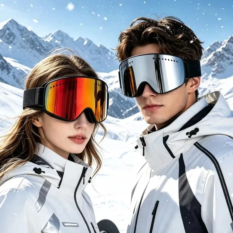 Airo Unisex Colorful Double-Layer Anti-Fog Ski Goggles for Adults, Windproof, Wide-View, Winter Mountaineering Protective