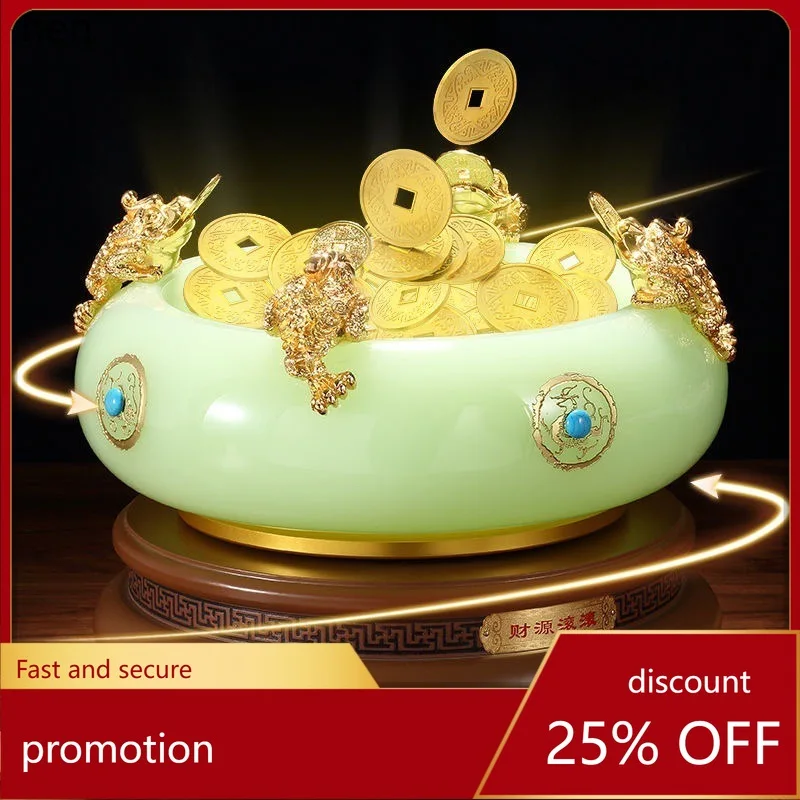 CZ Treasure Bowl Ornament Compass Glass Craft Home Bedroom Wine Cabinet Living Room Decoration Opening Gift