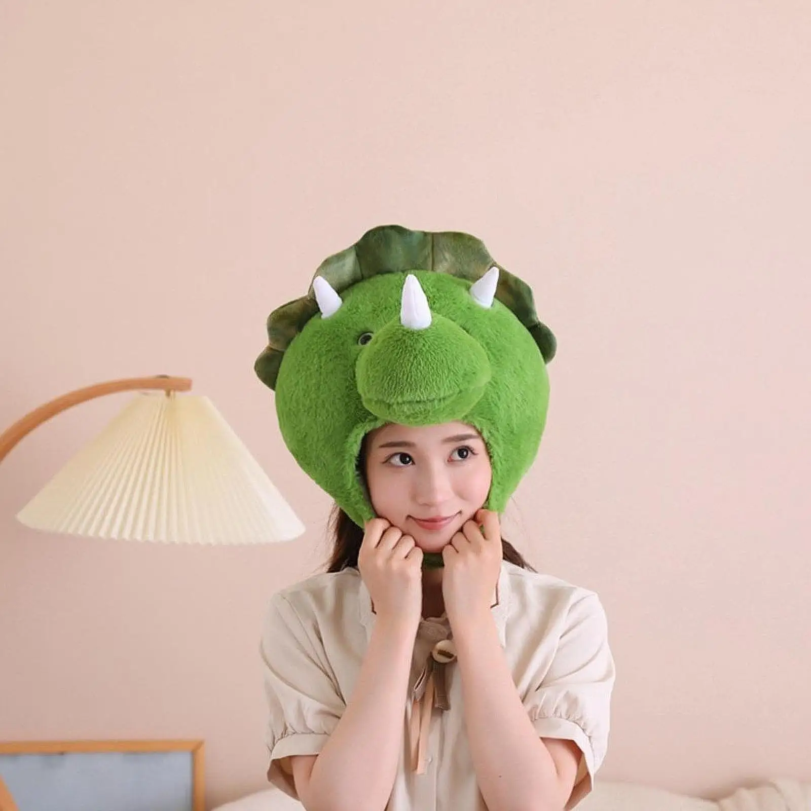 Triceratops Cappello per la testa Cosplay Divertente e carino Novità Decor Copricapo Costume per spettacoli di compleanno Festa in maschera