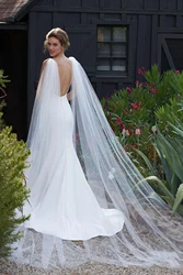 White Ivory 3M 4M 5M Cathedral Length Cape Veil Bridal Cape Cloak Long Wedding Accessory Shoulder Veil Wedding Accessories