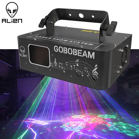 ALIEN 500mw RGB Laser Beam Line Scanner RG Patterns 2in1 Projector DJ Disco Holiday Party Wedding Bar DMX Stage Lighting Effect