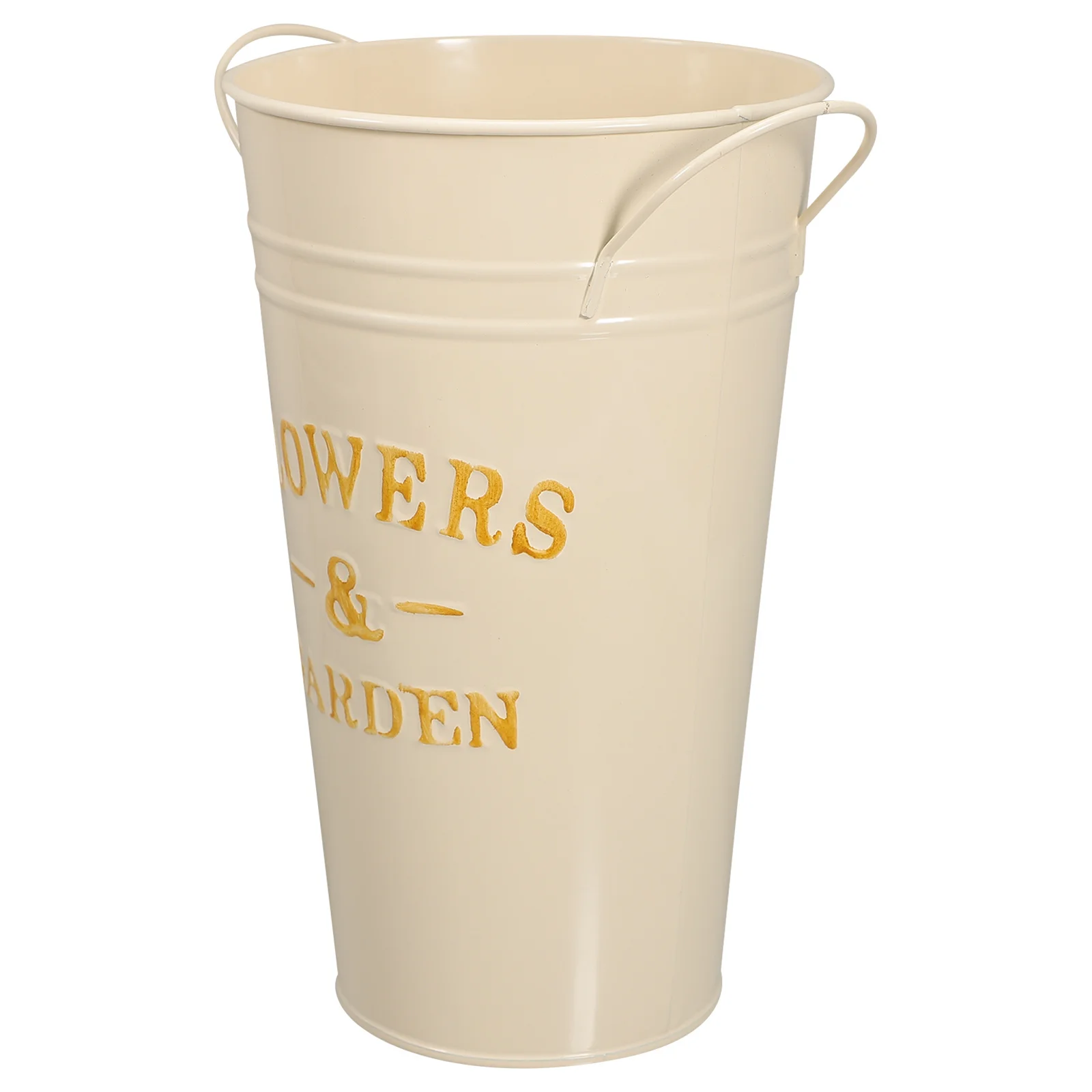 Balde de flores de ferro com bordas suaves, recipiente de plantas multiuso para cortar flores, vasos de flores de jardim ao ar livre, exibição de escritório doméstico