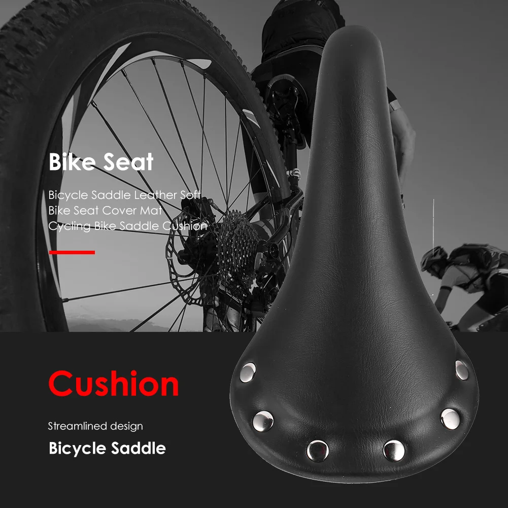 Cycling Shockproof Cushion Bicycle Seat Saddle MTB Mountain Road Bike Leather for Outdoor Cycle Biking Entertainment