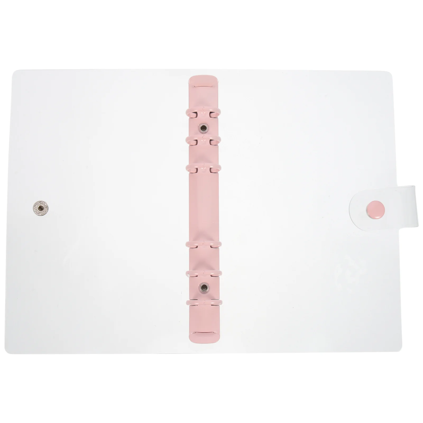 Raccoglitore A6 Cover trasparente con bottone a pressione, guscio per notebook ricaricabile, ideale per documenti, organizer per file