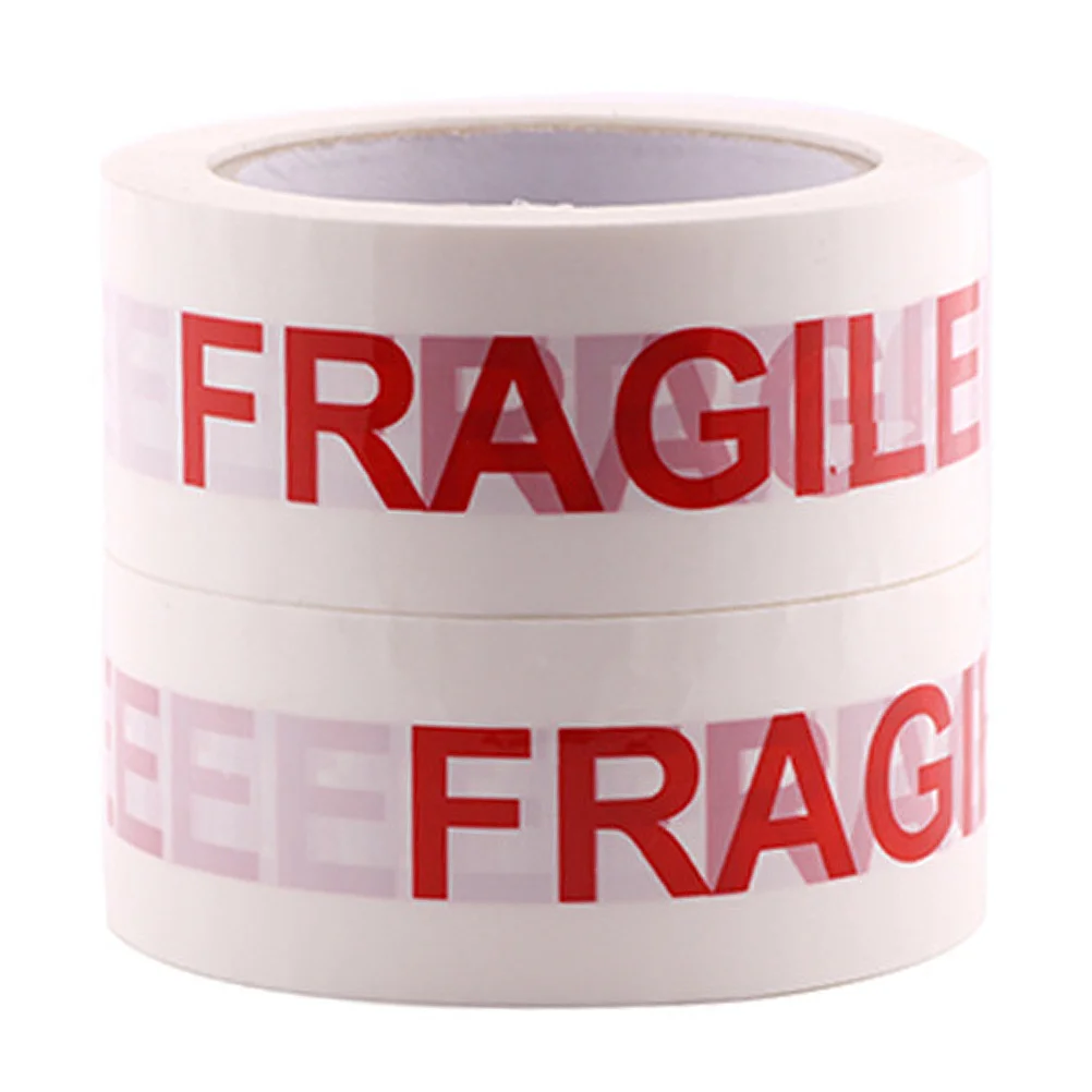 1 Roll Fragile Warning Heavy Duty Sealing For Packing Boxes Waterproof Strong Adhesive Shipping Storage Use Packing Tape Roll