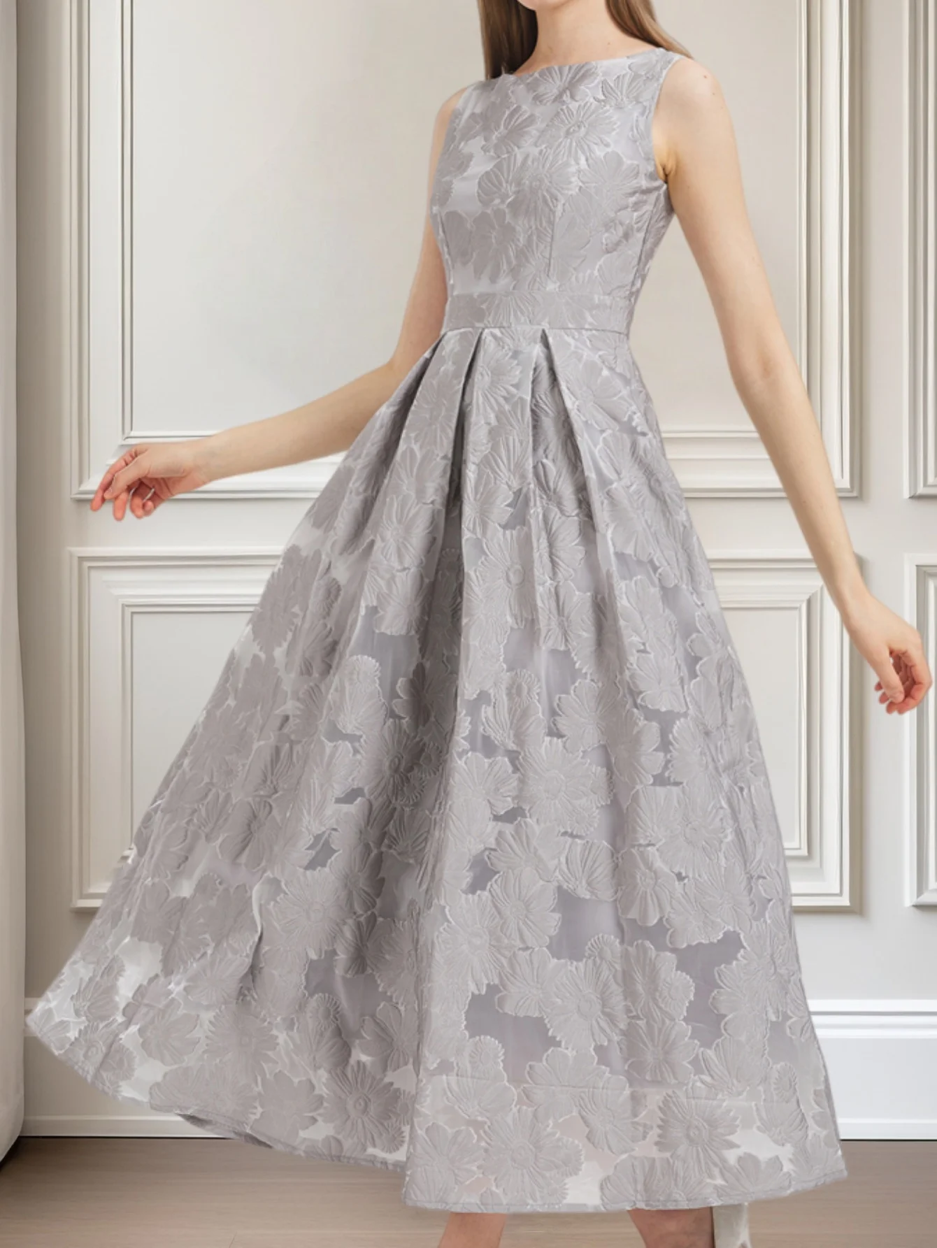 DEVCHATA Women New Fashion Organza Embroidery Elegant Long Dress Summer Sleeveless Dresses Lady Holiday Evening Prom Vestido