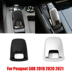 For Peugeot 508 Allure SW GT 2019 2020 2021 ABS Matte/Carbon fiber Car gear shift lever knob handle Cover Trim Accessories