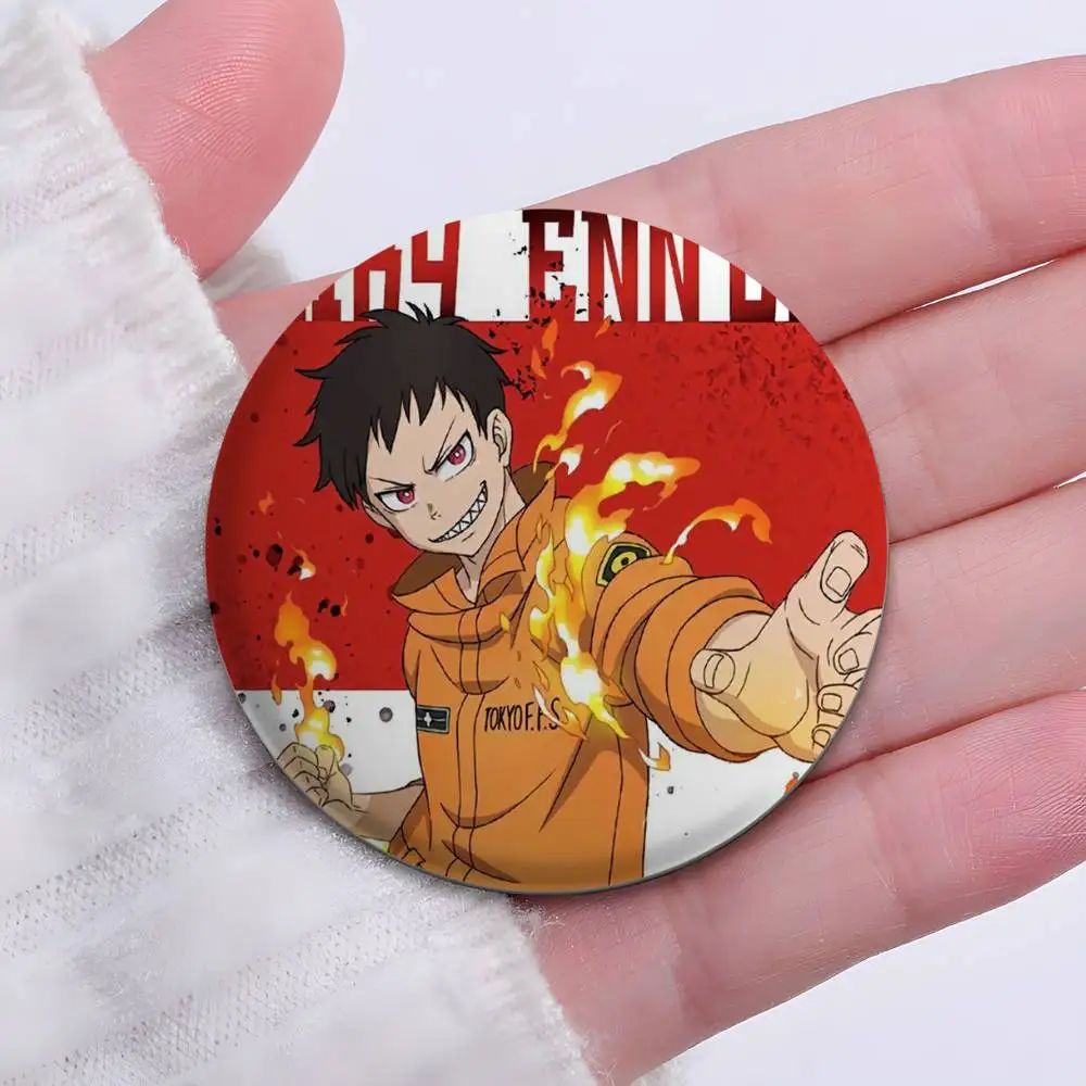 النار F-ForceS كول أنيمي شارات الموضة شارة رائعة مستديرة دبابيس الإبداعية للملابس قبعة ظهره هدية اكسسوارات #3