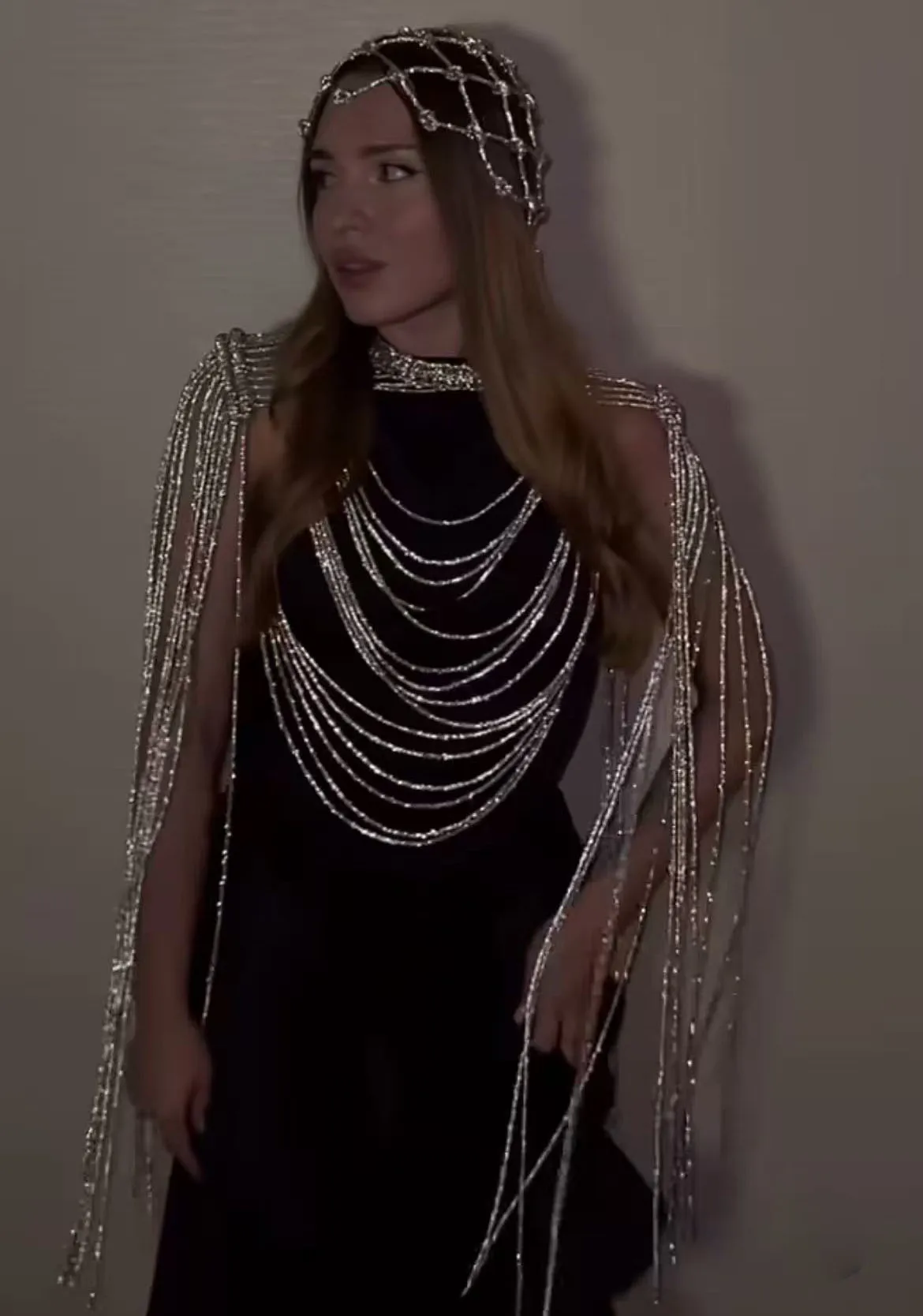 

Beachapche, плетеная вручную серебряная веревка с кристаллами и бриллиантами, металлическая веревка для банкета, выступления, вечеринки, аксессуары для одежды 2025