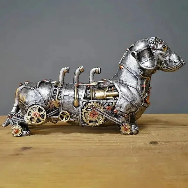 

Mechanical Punk Dog Cyberpunk Gorilla Dog Wolf Elephant Gear Dachshund Rhinoceros Tabletop Window Home Study Decoration