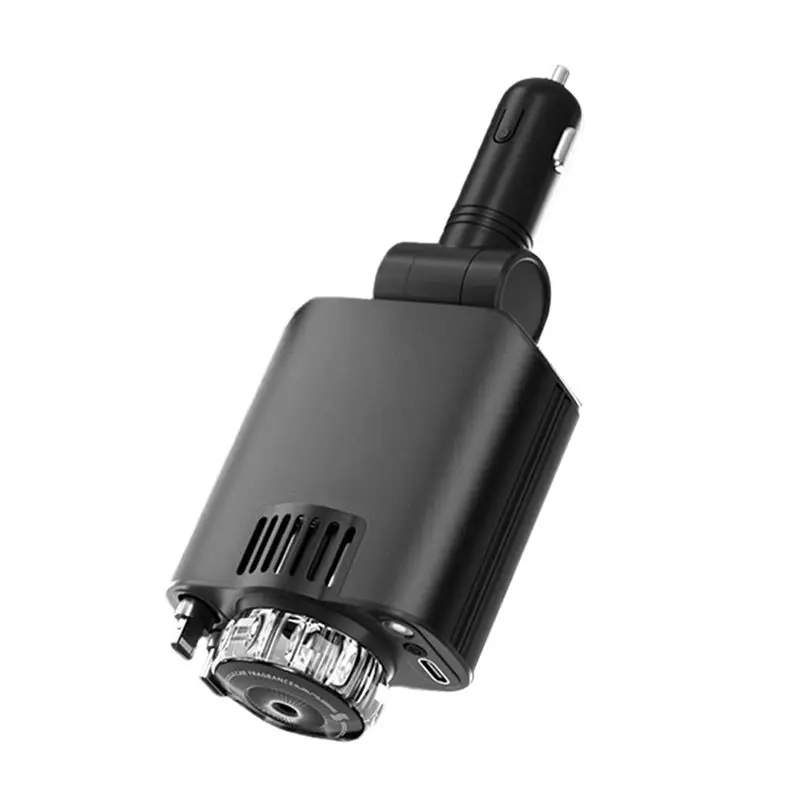 24-Hour Delivery Fast Car Adapter(5 In 1), 69W Retractable Charging Cable Featuring Aromatherapy And Starlight L/C Cable