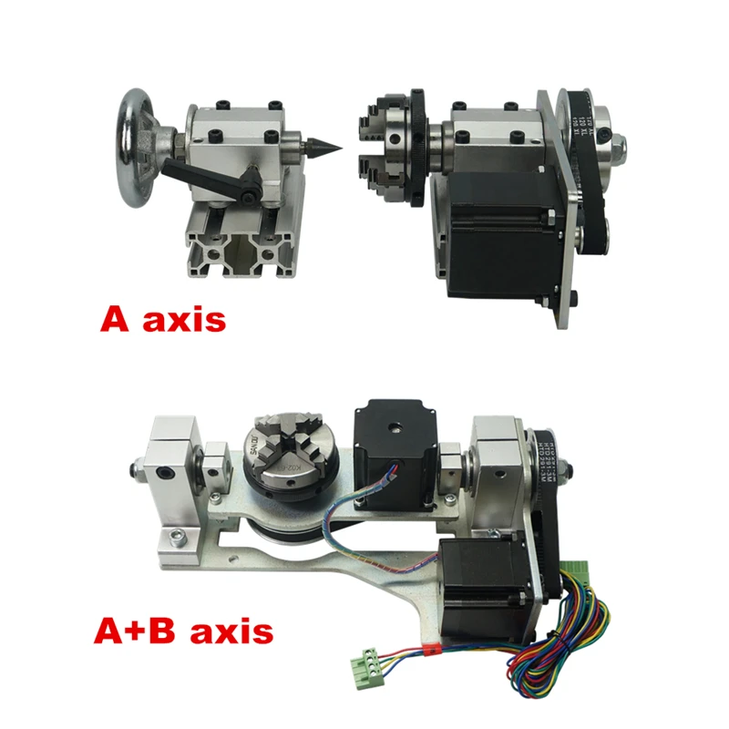 DIY CNC 3020 3040 3060 6020 5 Axis Wood Engraving Metal Milling PCB Carving Cutting Machine Mini Lathe With 4th/5th Rotary Axis