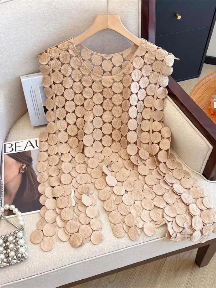 

Женский розово-красный жилет нестандартной формы, повседневная модная летняя новая спина цвета хаки с круглым вырезом, большие размеры, короткая майка без рукавов