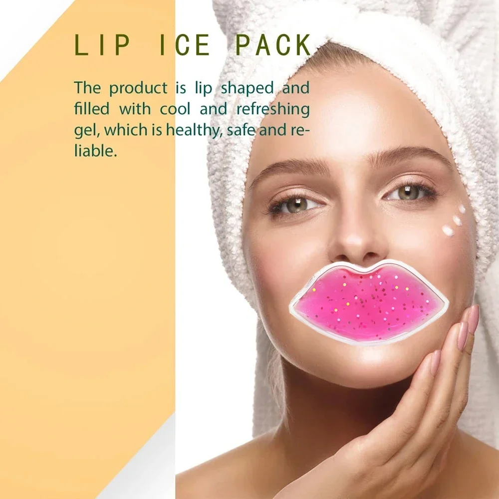 6 Packs Lip Gel Ice Packs Flexible Reusable Cooling Pad Cold Compress for Cosmetic Injuries Pain Relief Cold Use for Lip Surgery - Image 3