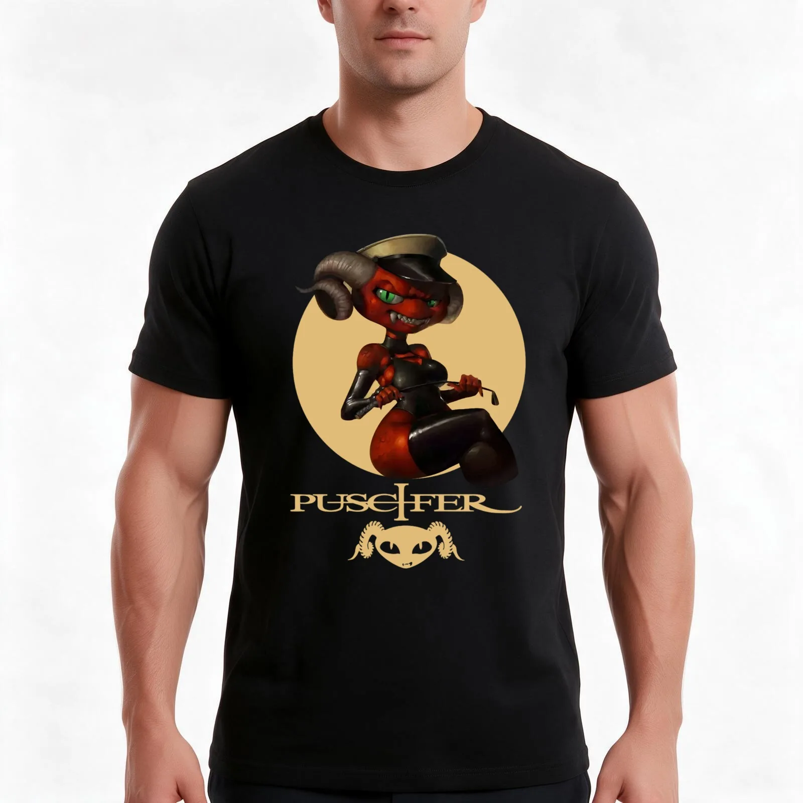 Picture Puscifer rock music T-Shirt, Summer Casual Cotton Tee, Oversized Streetwear Tops, Vintage Graphic Print, 100% Cotton