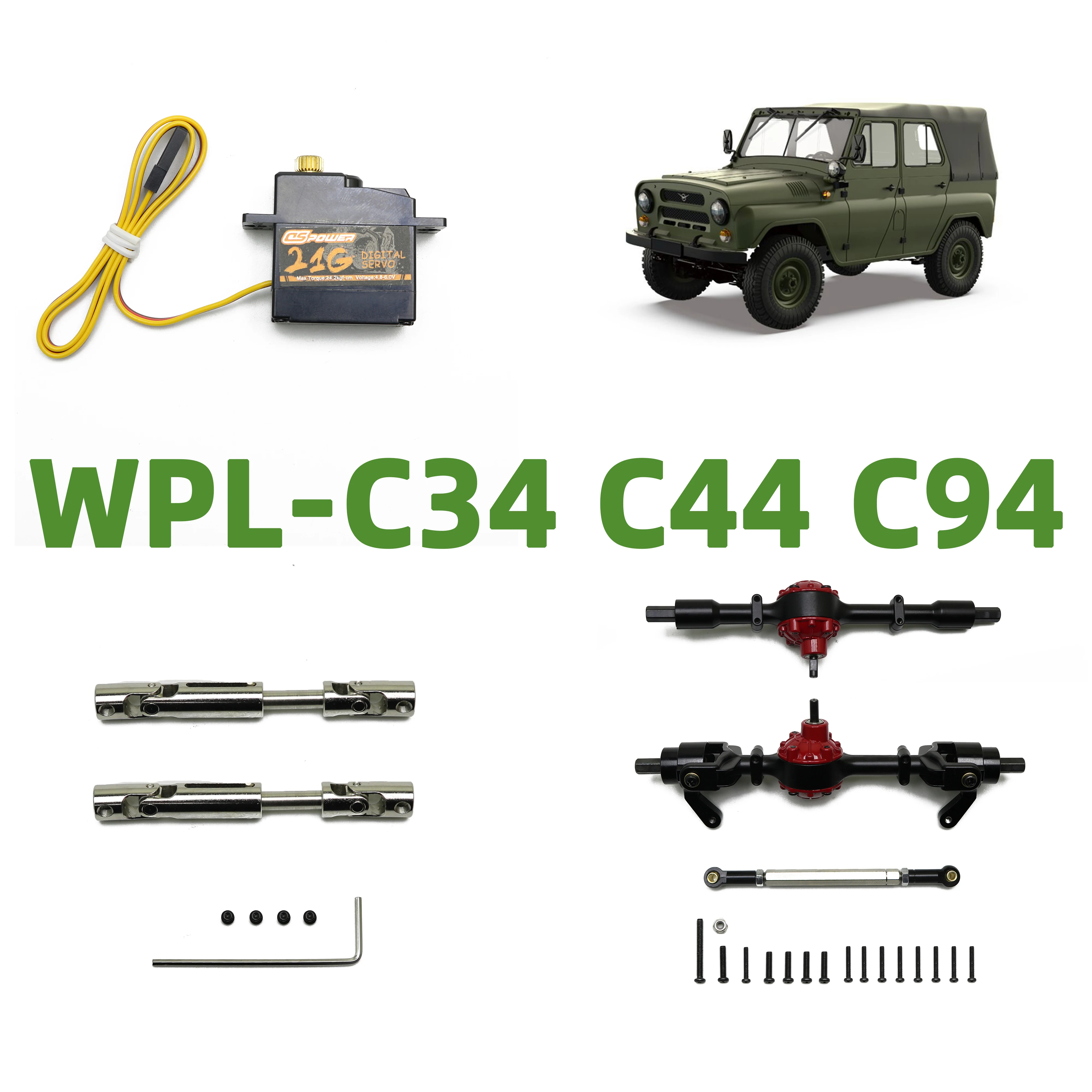 WPL C34 C44 C94 Remote Control Car Modification Accessories Metal Axle Servo Motor Drive Shaft RC Accessories