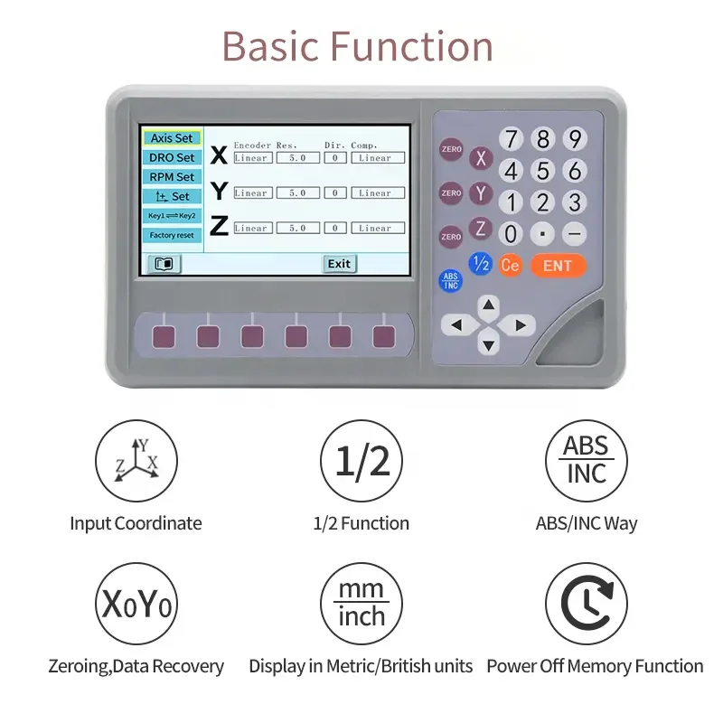 Dro 3 Axis/2 Axis Digital Readout Display System with 50-1000mm Magnetic Linear Scale Encoder Sensor