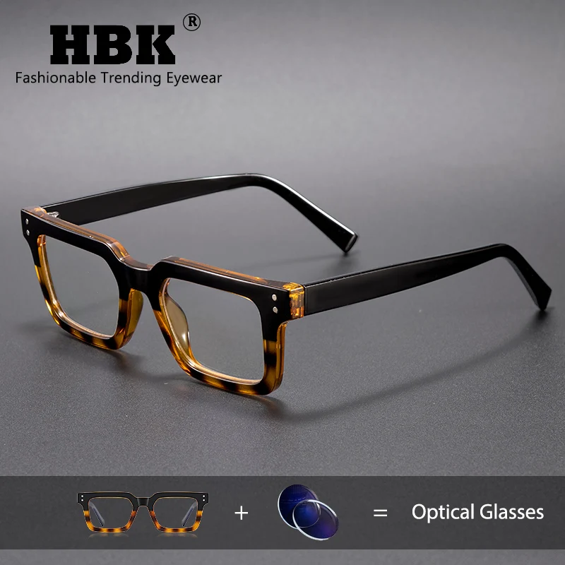 HBK Anti Blue Light Women Reading Glasses Fashion Small Square TR-90 Frames Men Casual Optical Glasses 1.56 Refractive Index